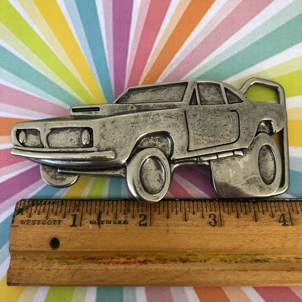 1970’s inspired muscle car Hemi Cuda belt buckle hot rod